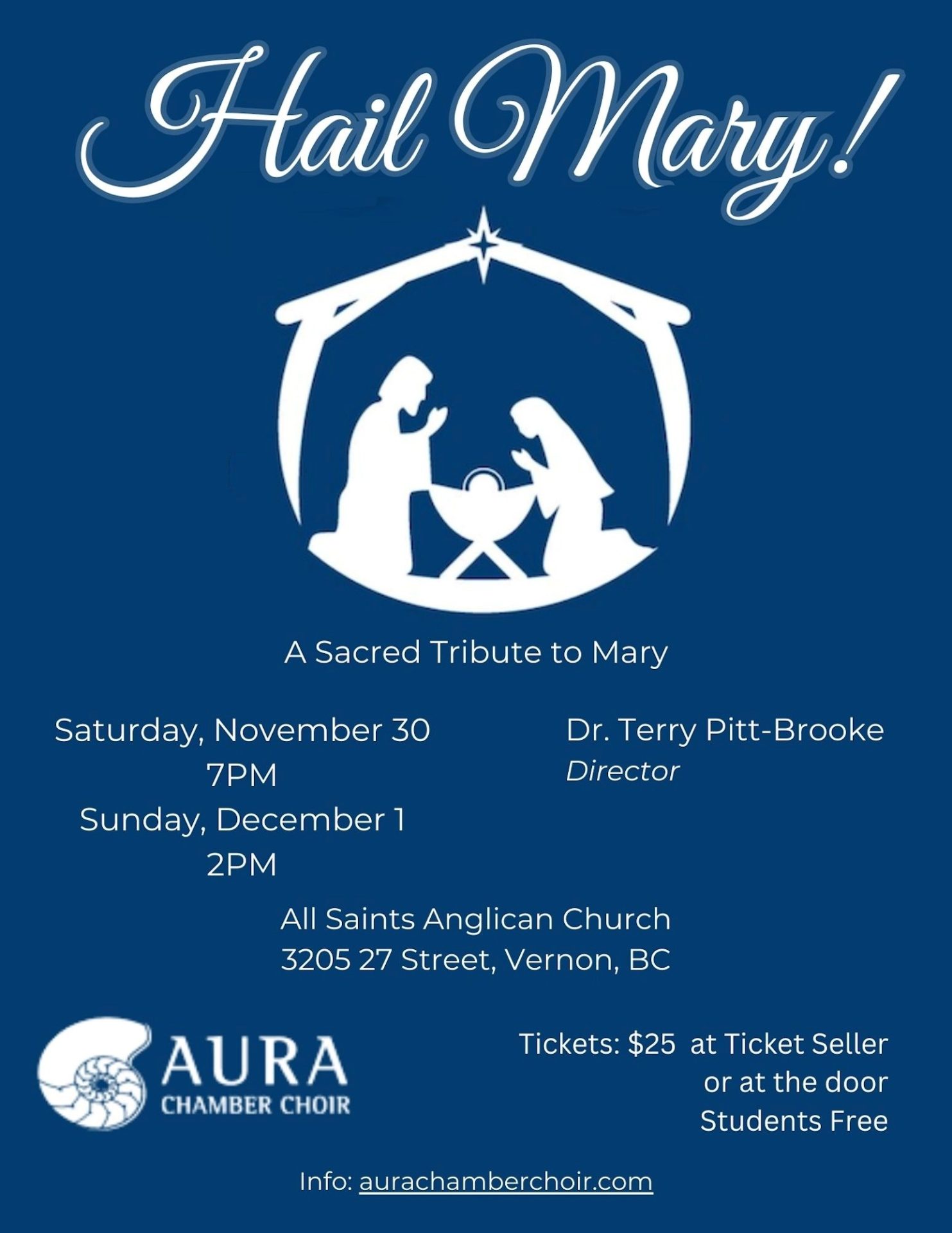 Aura Chamber Choir presents Hail Mary