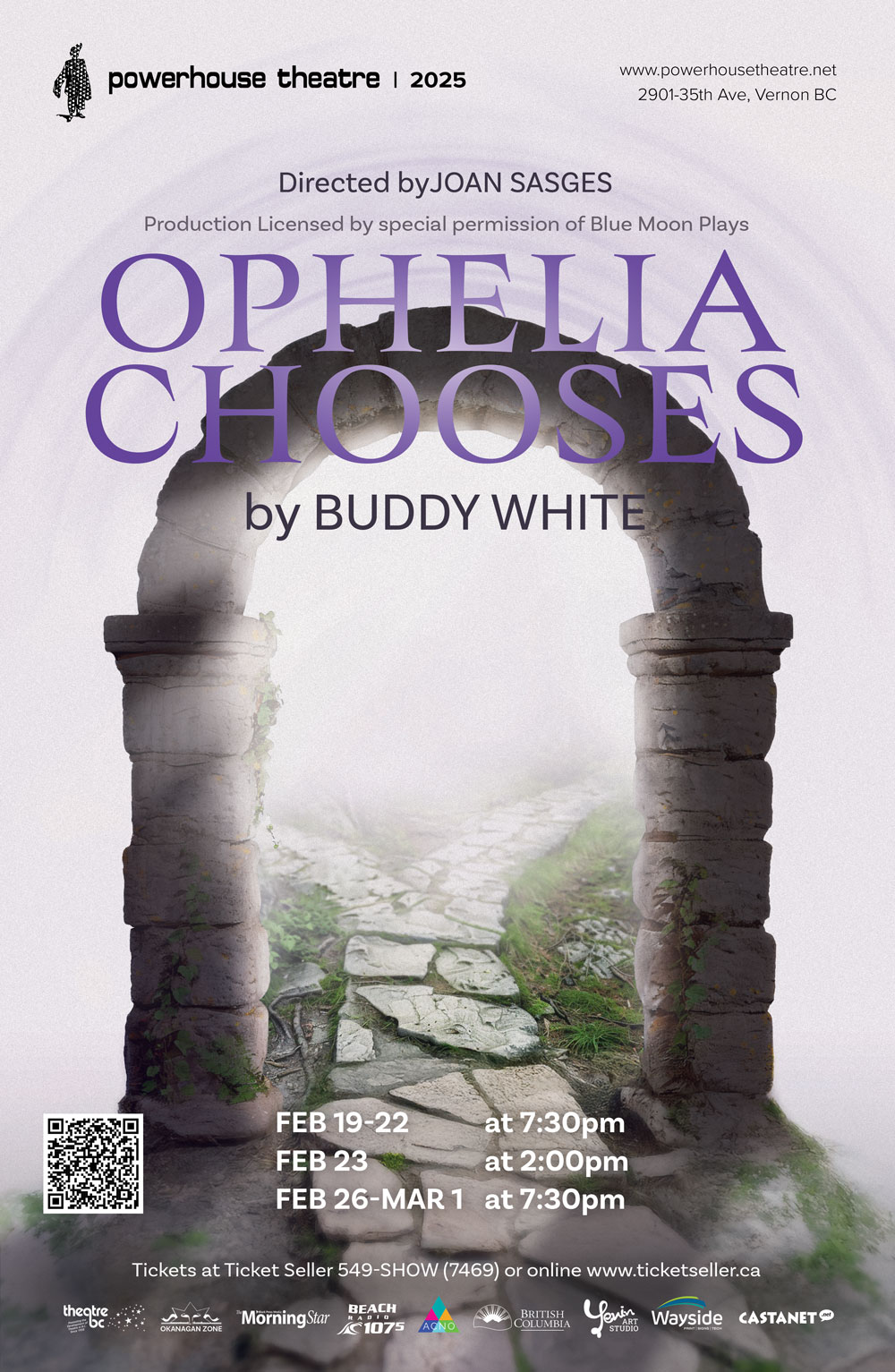 Poster of play Ophelia Chooses presented by Powerhouse Theatre.